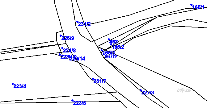 Parcela st. 167/2 v KÚ Levín u Berouna, Katastrální mapa