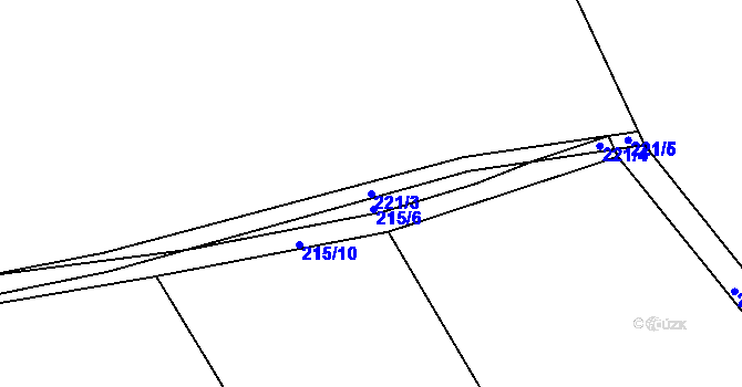 Parcela st. 221/3 v KÚ Levín u Berouna, Katastrální mapa