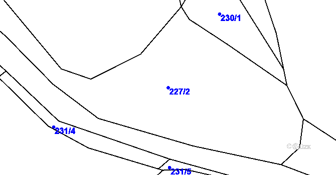 Parcela st. 227/2 v KÚ Levín u Berouna, Katastrální mapa