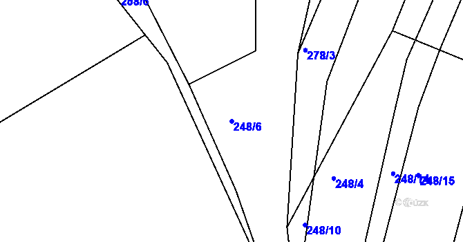 Parcela st. 248/6 v KÚ Levín u Berouna, Katastrální mapa