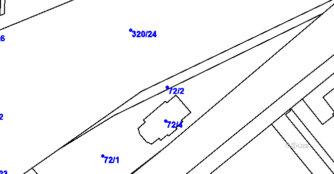 Parcela st. 72/2 v KÚ Levín u Berouna, Katastrální mapa
