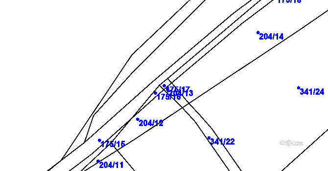 Parcela st. 175/17 v KÚ Levín u Berouna, Katastrální mapa