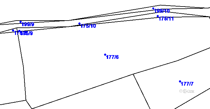 Parcela st. 177/6 v KÚ Levín u Berouna, Katastrální mapa