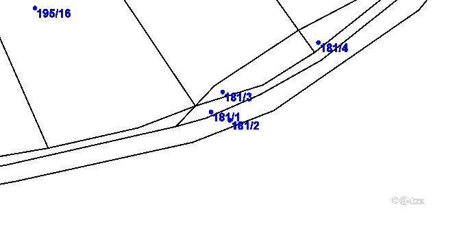 Parcela st. 181/2 v KÚ Levín u Berouna, Katastrální mapa