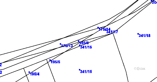 Parcela st. 195/6 v KÚ Levín u Berouna, Katastrální mapa