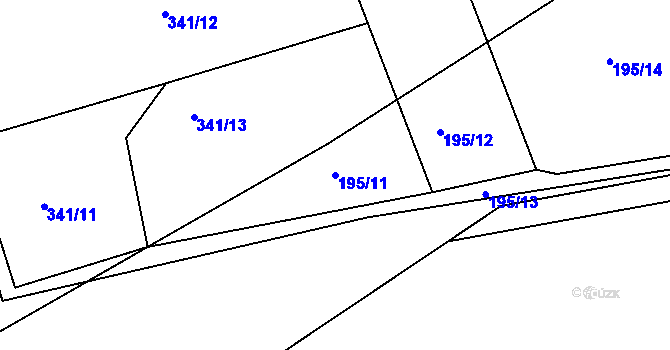 Parcela st. 195/11 v KÚ Levín u Berouna, Katastrální mapa