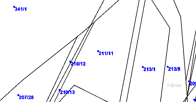 Parcela st. 211/11 v KÚ Levín u Berouna, Katastrální mapa