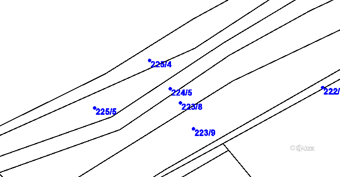 Parcela st. 224/5 v KÚ Levín u Berouna, Katastrální mapa