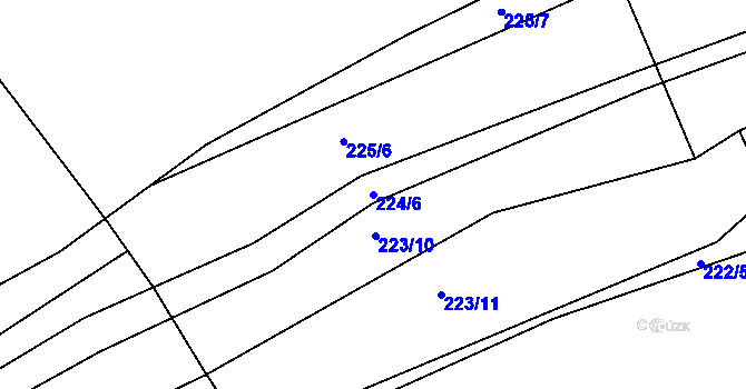 Parcela st. 224/6 v KÚ Levín u Berouna, Katastrální mapa