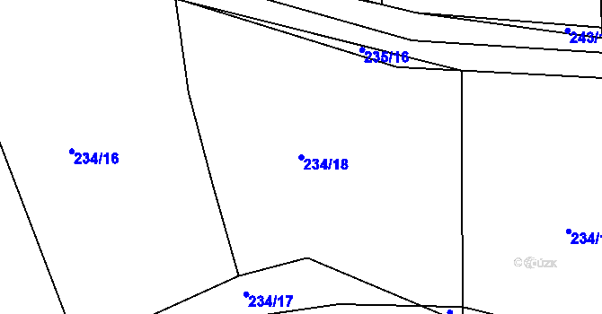 Parcela st. 234/18 v KÚ Levín u Berouna, Katastrální mapa