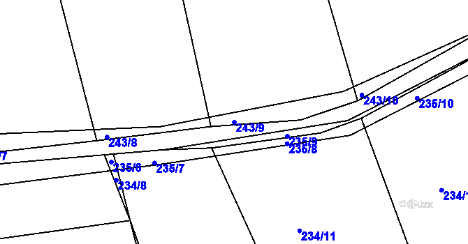 Parcela st. 243/9 v KÚ Levín u Berouna, Katastrální mapa