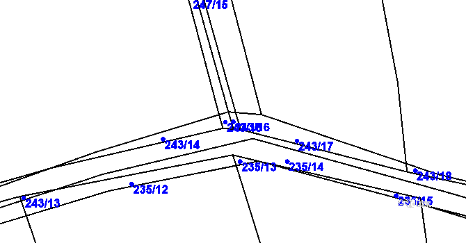 Parcela st. 243/16 v KÚ Levín u Berouna, Katastrální mapa