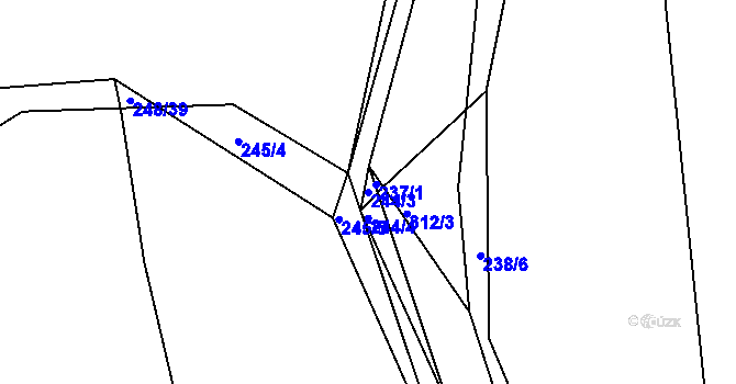 Parcela st. 244/3 v KÚ Levín u Berouna, Katastrální mapa