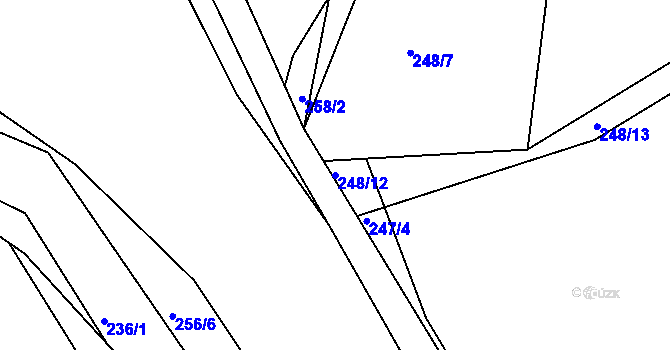 Parcela st. 248/12 v KÚ Levín u Berouna, Katastrální mapa