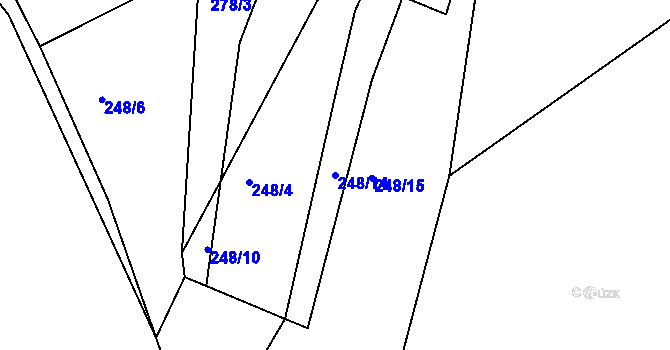 Parcela st. 248/14 v KÚ Levín u Berouna, Katastrální mapa