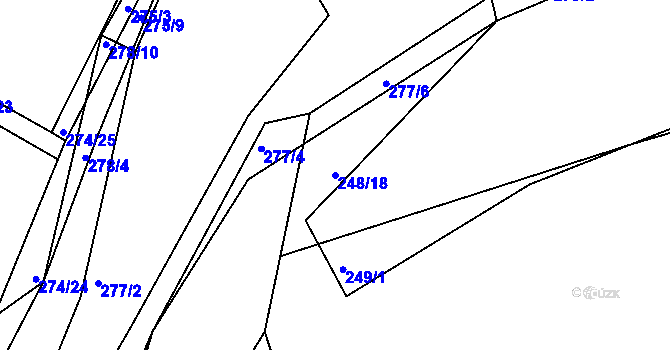 Parcela st. 248/18 v KÚ Levín u Berouna, Katastrální mapa