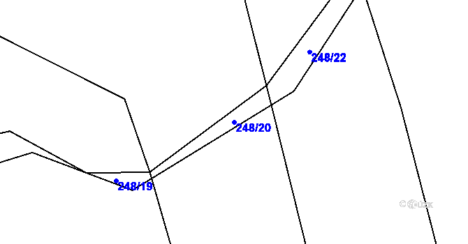 Parcela st. 248/20 v KÚ Levín u Berouna, Katastrální mapa