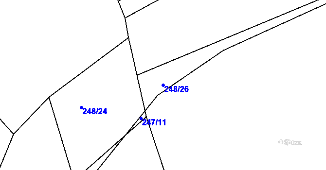 Parcela st. 248/26 v KÚ Levín u Berouna, Katastrální mapa