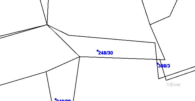 Parcela st. 248/30 v KÚ Levín u Berouna, Katastrální mapa