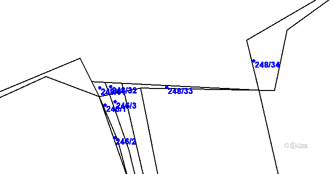 Parcela st. 248/33 v KÚ Levín u Berouna, Katastrální mapa
