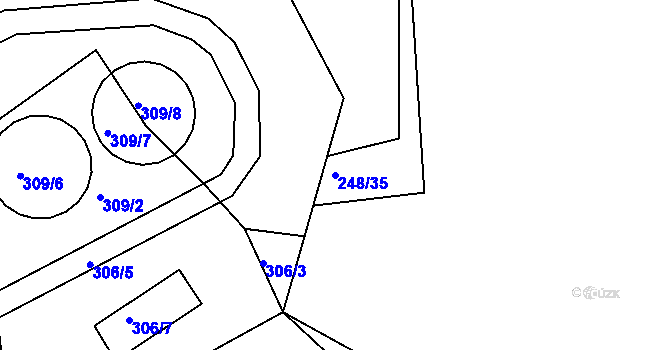 Parcela st. 248/35 v KÚ Levín u Berouna, Katastrální mapa