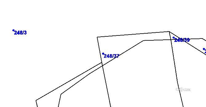 Parcela st. 248/37 v KÚ Levín u Berouna, Katastrální mapa