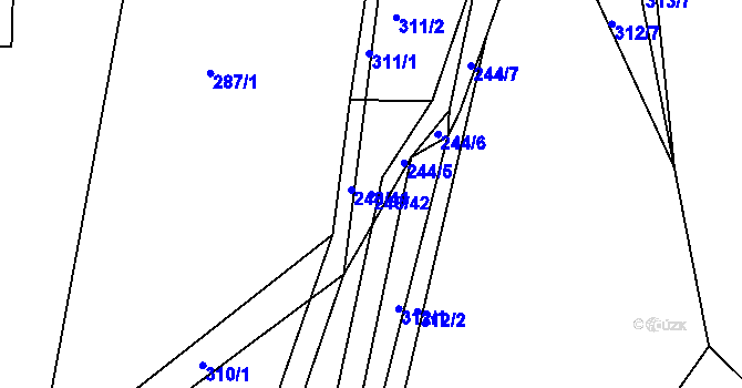 Parcela st. 248/42 v KÚ Levín u Berouna, Katastrální mapa