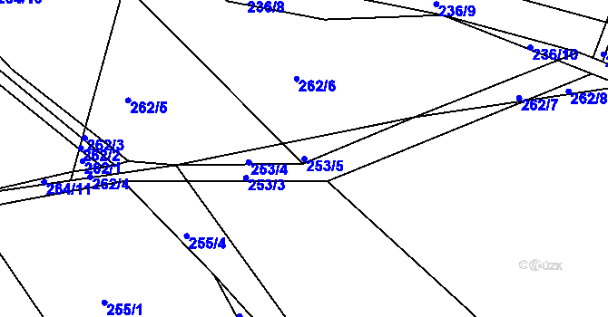Parcela st. 253/5 v KÚ Levín u Berouna, Katastrální mapa