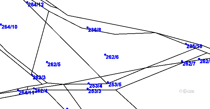 Parcela st. 262/6 v KÚ Levín u Berouna, Katastrální mapa