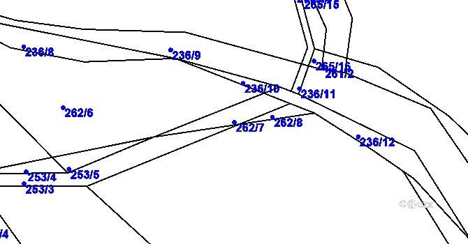 Parcela st. 262/7 v KÚ Levín u Berouna, Katastrální mapa