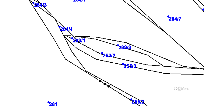 Parcela st. 263/2 v KÚ Levín u Berouna, Katastrální mapa