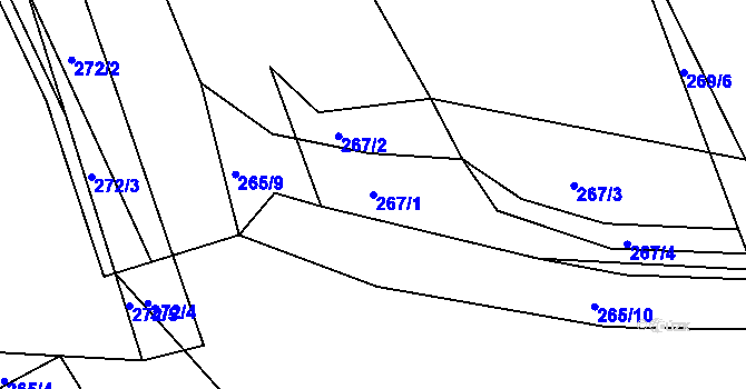 Parcela st. 267/1 v KÚ Levín u Berouna, Katastrální mapa