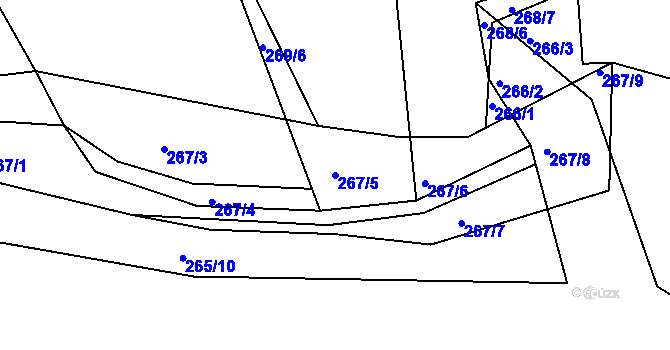 Parcela st. 267/5 v KÚ Levín u Berouna, Katastrální mapa