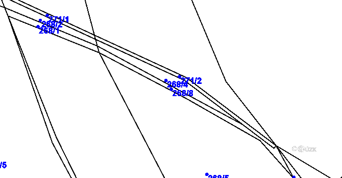 Parcela st. 268/8 v KÚ Levín u Berouna, Katastrální mapa