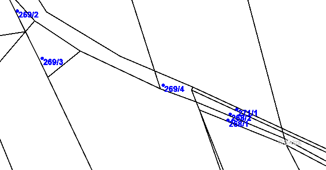 Parcela st. 269/4 v KÚ Levín u Berouna, Katastrální mapa