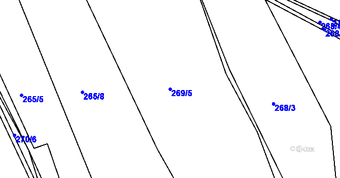 Parcela st. 269/5 v KÚ Levín u Berouna, Katastrální mapa