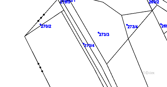 Parcela st. 270/4 v KÚ Levín u Berouna, Katastrální mapa
