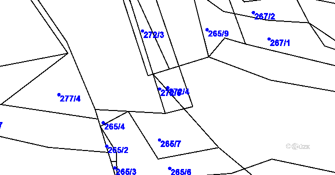 Parcela st. 272/4 v KÚ Levín u Berouna, Katastrální mapa