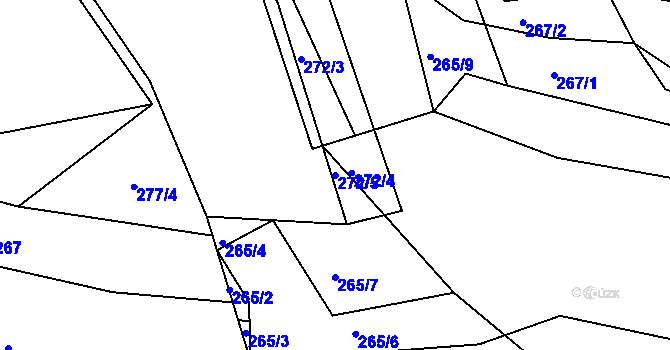 Parcela st. 272/5 v KÚ Levín u Berouna, Katastrální mapa