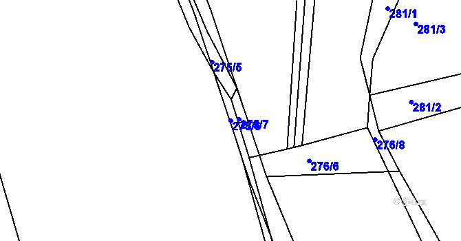 Parcela st. 275/6 v KÚ Levín u Berouna, Katastrální mapa