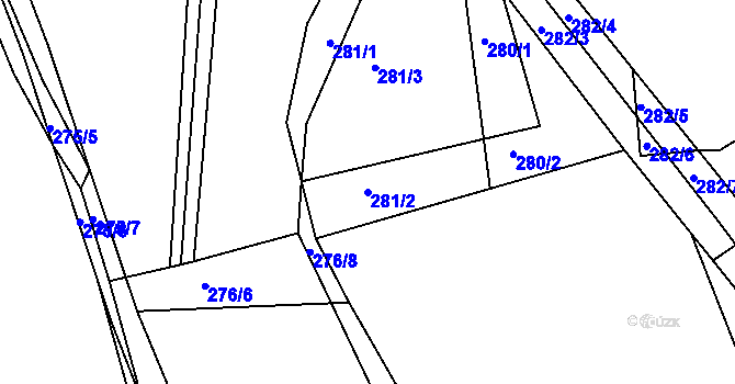 Parcela st. 281/2 v KÚ Levín u Berouna, Katastrální mapa