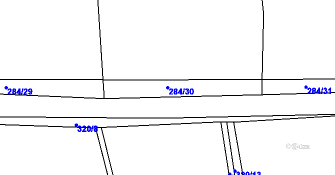Parcela st. 284/30 v KÚ Levín u Berouna, Katastrální mapa