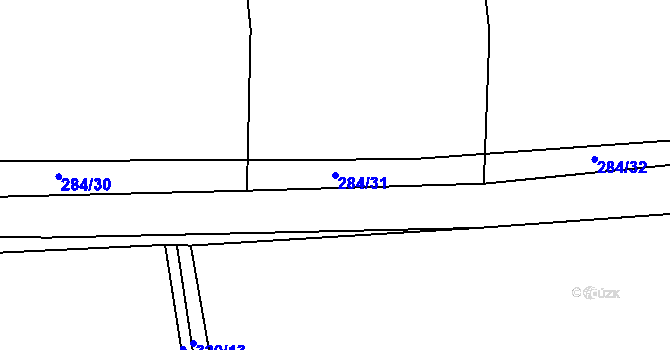 Parcela st. 284/31 v KÚ Levín u Berouna, Katastrální mapa