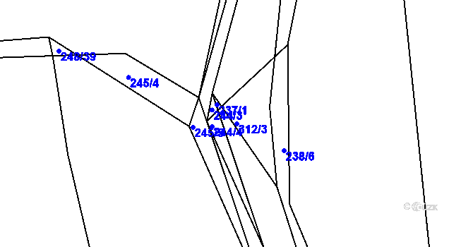 Parcela st. 312/3 v KÚ Levín u Berouna, Katastrální mapa