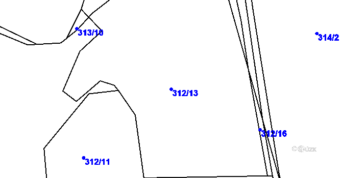 Parcela st. 312/13 v KÚ Levín u Berouna, Katastrální mapa