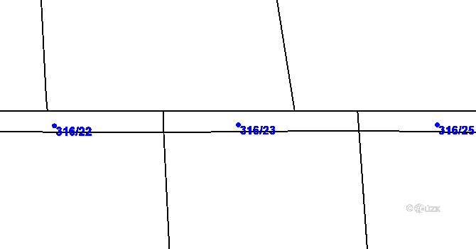 Parcela st. 316/23 v KÚ Levín u Berouna, Katastrální mapa