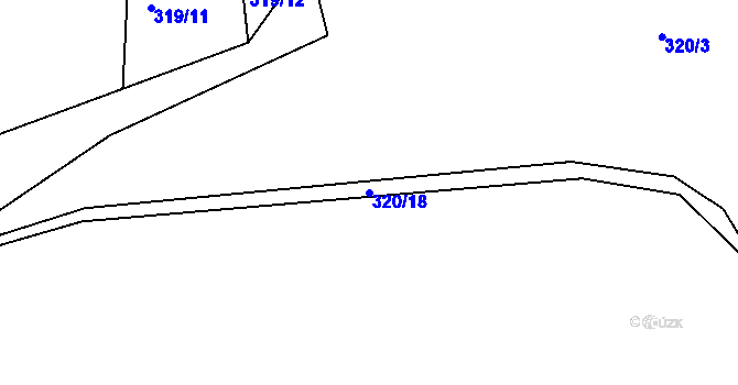 Parcela st. 320/18 v KÚ Levín u Berouna, Katastrální mapa