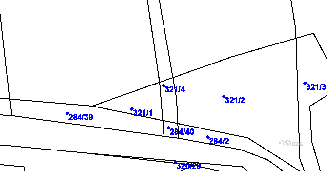 Parcela st. 321/4 v KÚ Levín u Berouna, Katastrální mapa