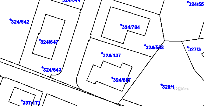 Parcela st. 324/137 v KÚ Levín u Berouna, Katastrální mapa