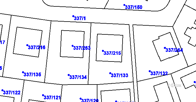 Parcela st. 337/19 v KÚ Levín u Berouna, Katastrální mapa